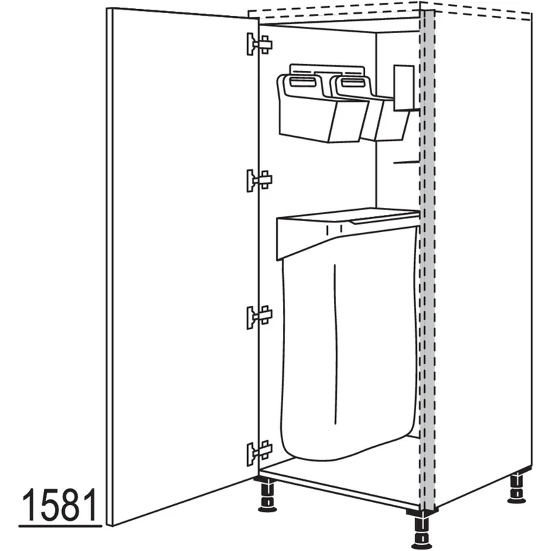 nobilia XL-Highboard mit Ordnungssystem Laundry-Area NHSOSF60-X 60 cm