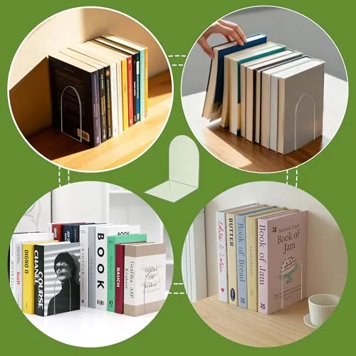 10 Stück Transparenten Buchstützen-Set, 40 Stück Anti-Rutsch-Pad-Acryl-Buchstütze, 3mm verdickt Stück Klarer Buchständer kann für Buchhalter, Bibliotheks-Buchständer, Bücherstützen, Büro-Bookends