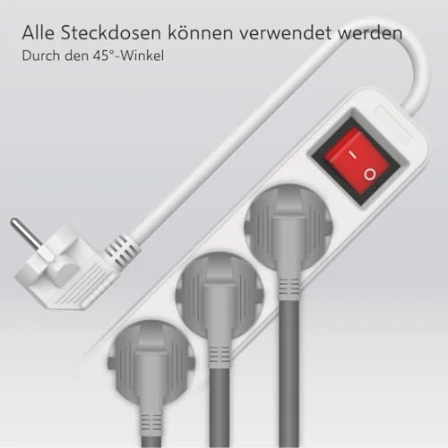 ELRO ES106 6-Fach Steckdosenleiste mit Schalter und 1,5m Kabel – Kindersicherung – Schukostecker – max. 3680 W – TÜV-geprüft - Weiß