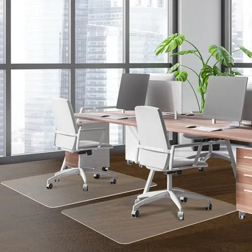SHAREWIN Bürostuhlmatte für Hartholzböden, 121,9 x 91,4 cm, transparente Bodenschutzmatte für Rollstühle, rutschfeste Kunststoffuntertisch-Computer-Matten, leicht zu gleiten auf harten Böden,