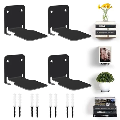 Winter Shore Unsichtbares Schwarzes Bücherregal Wand (4er-Pack)