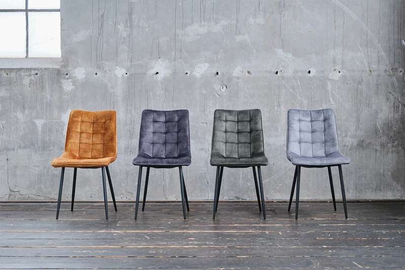 KAWOLA Stuhl CLARA Esszimmerstuhl Velvet grau