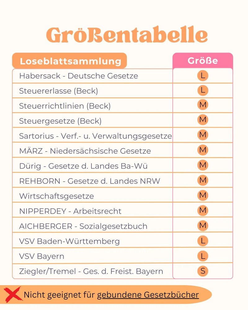 Schwenkbare Buchstütze kompatibel mit Habersack, Sartorius und Steuergesetze -richtlinien und -erlasse, Landesgesetze AMBIBTION (Schwarz) (M)