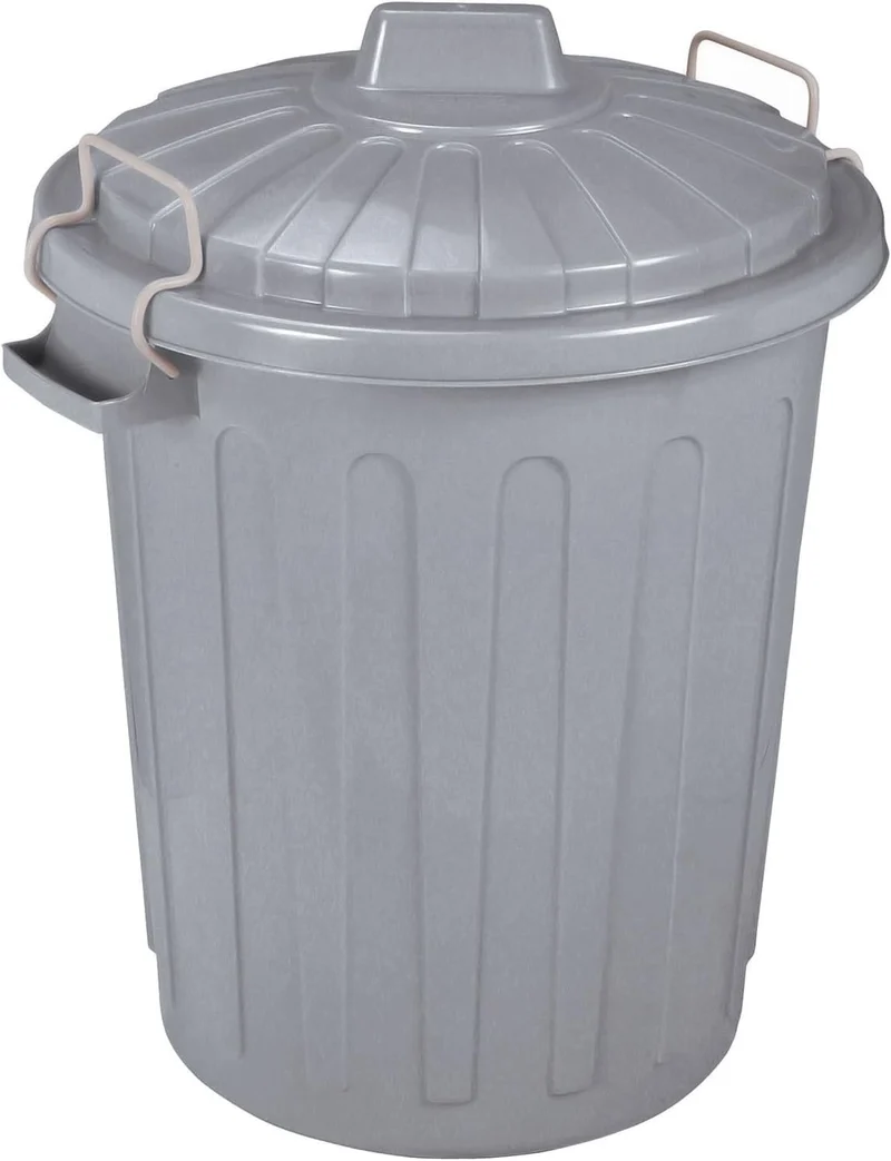 Curver 04128-Y25-41 Abfalltonne Oscar, Plastik, grau, 40 x 35 x 45 cm