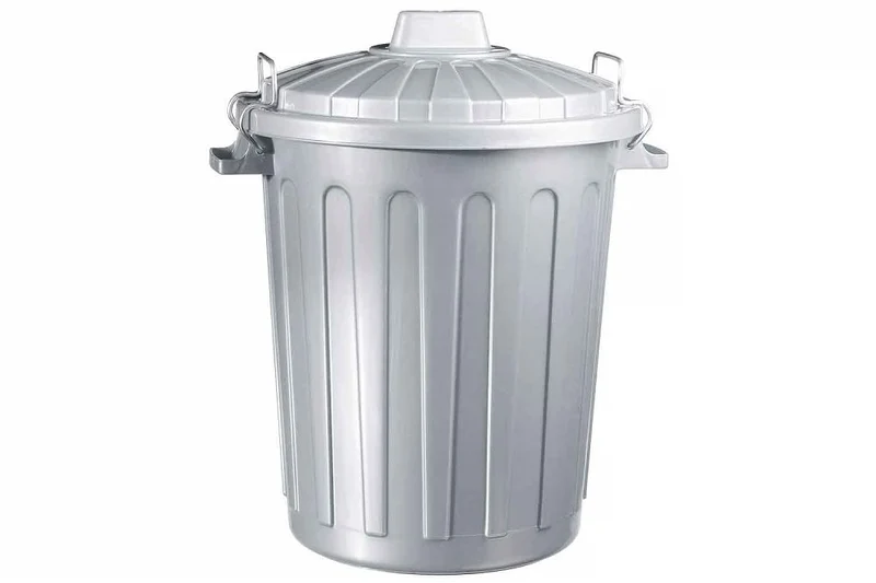 Curver 04128-Y25-41 Abfalltonne Oscar, Plastik, grau, 40 x 35 x 45 cm