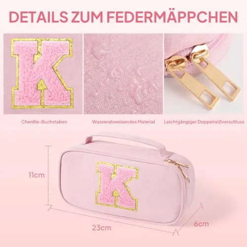 YOOLIFE Mäppchen Mädchen Federmäppchen Federtasche Kinder Federmappe Rosa L