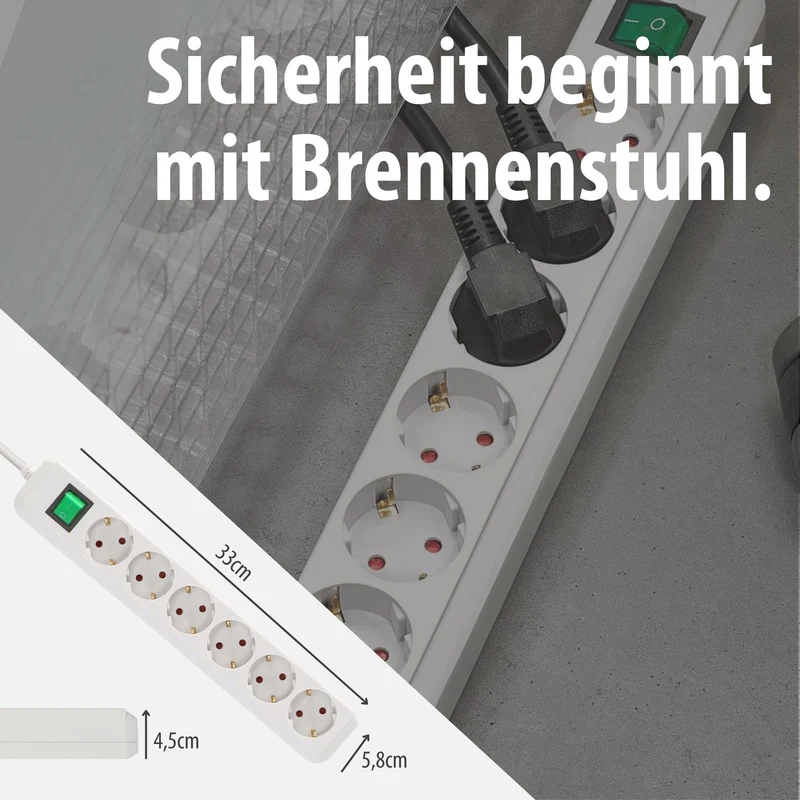 Brennenstuhl Eco-Line, Steckdosenleiste 6-Fach