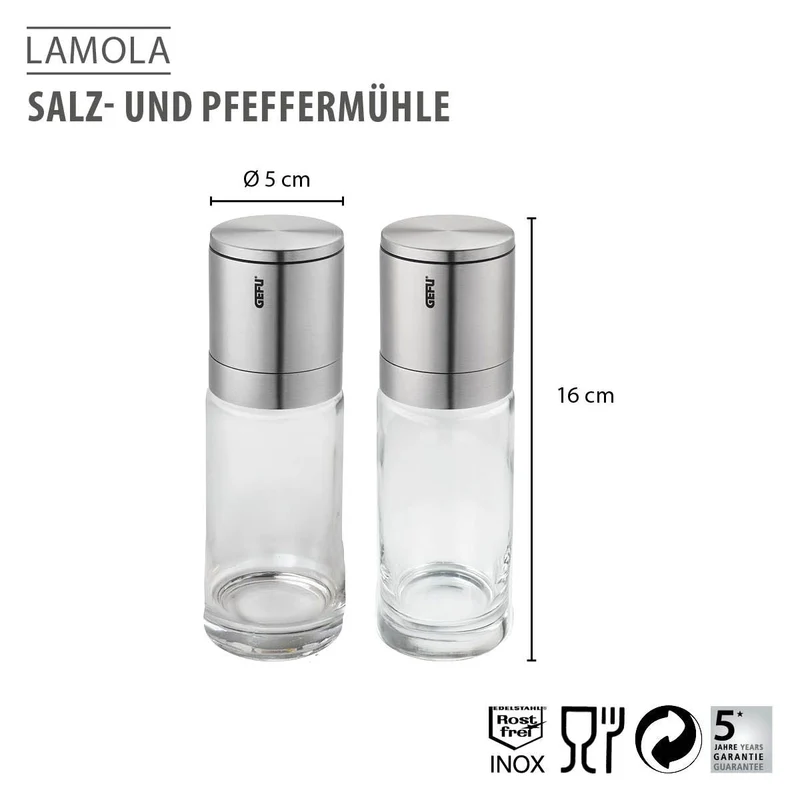 Gefu, Salz- und Pfeffermühle "Lamola", 2 Stück