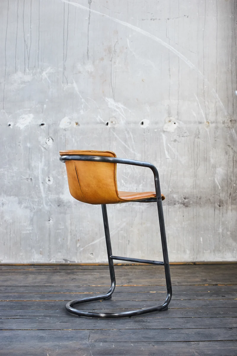 KAWOLA Barhocker Trivia Lederbarhocker cognac B/H/T: 51x102x62cm