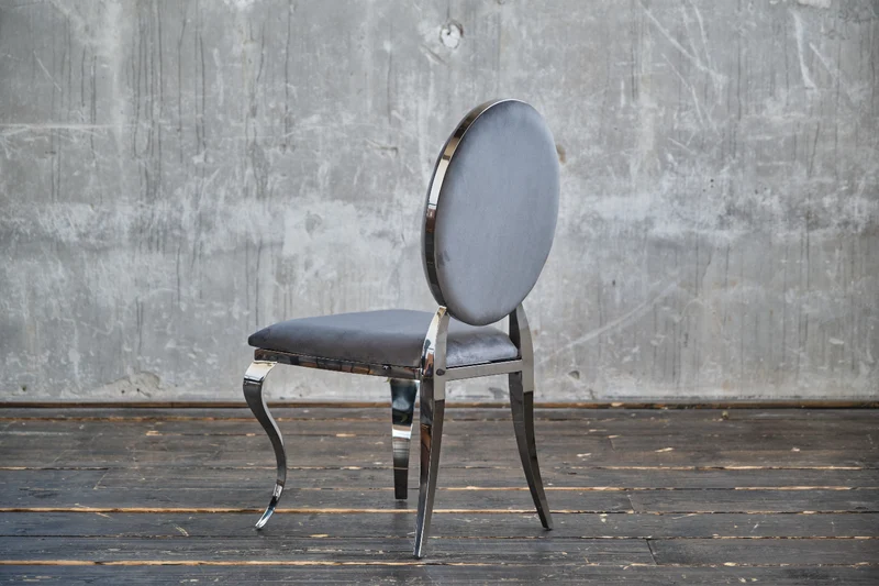 KAWOLA Stuhl LINDA Esszimmerstuhl Barock Velvet grau