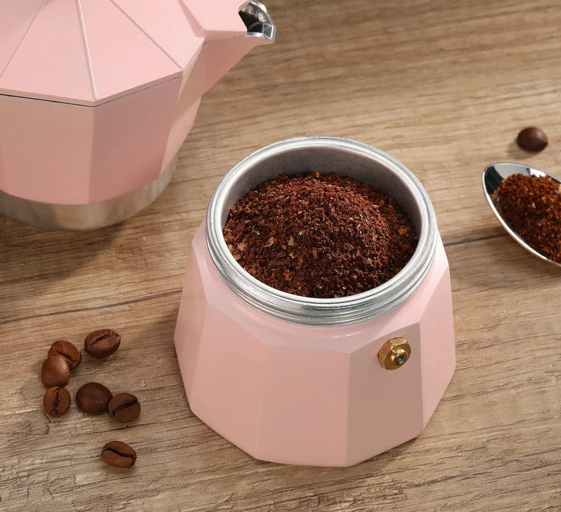 Cilio, Espressokocher Legno 6 Tassen rosa