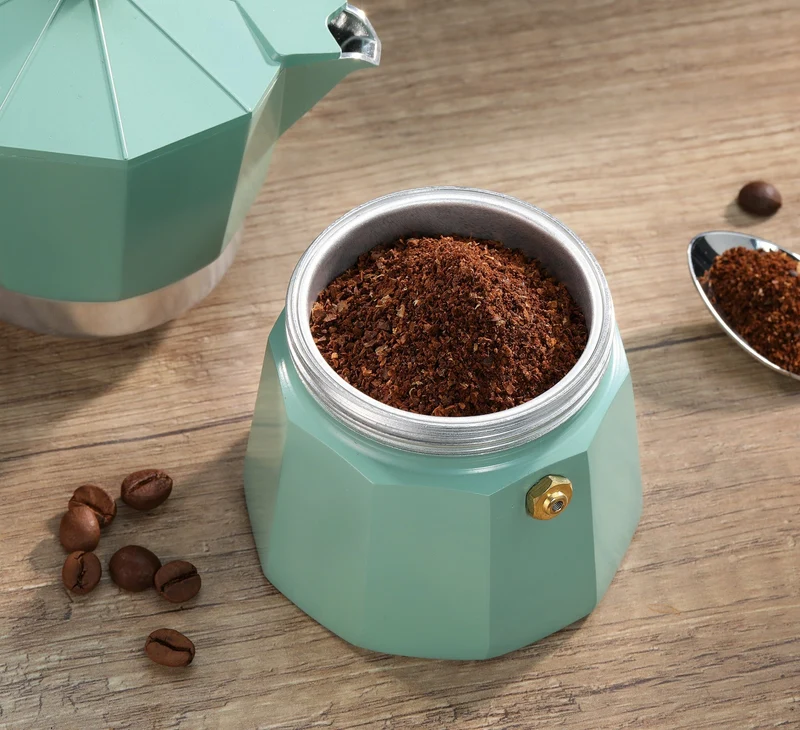 Cilio, Espressokocher Legno, 6 Tassen, Farbe mint