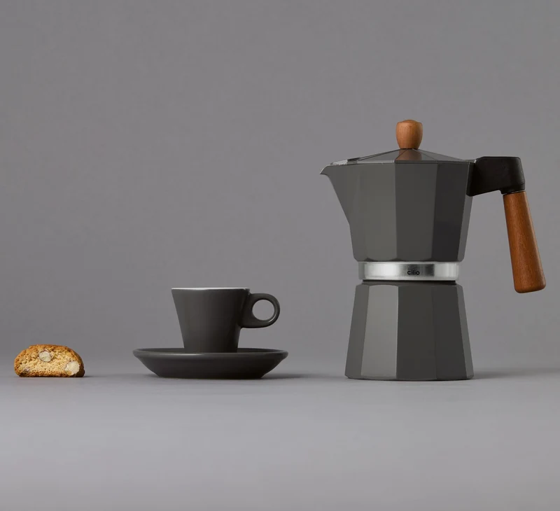 Cilio, Espressokocher, 6 Tassen, Farbe grau