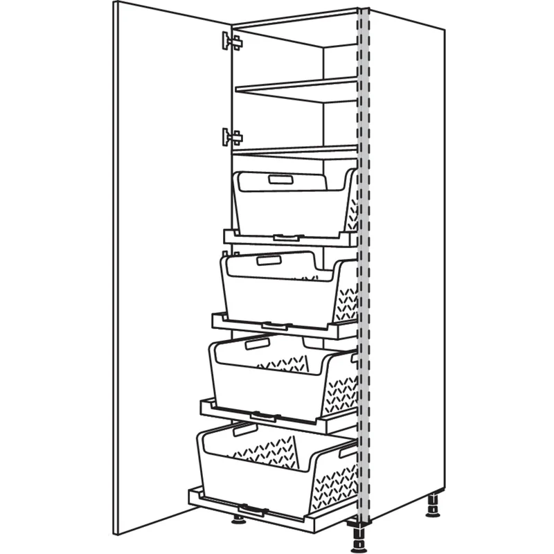 nobilia Hochschrank mit Wäschekorb-Tablar Laundry-Area NHSWTABF60-2 60 cm