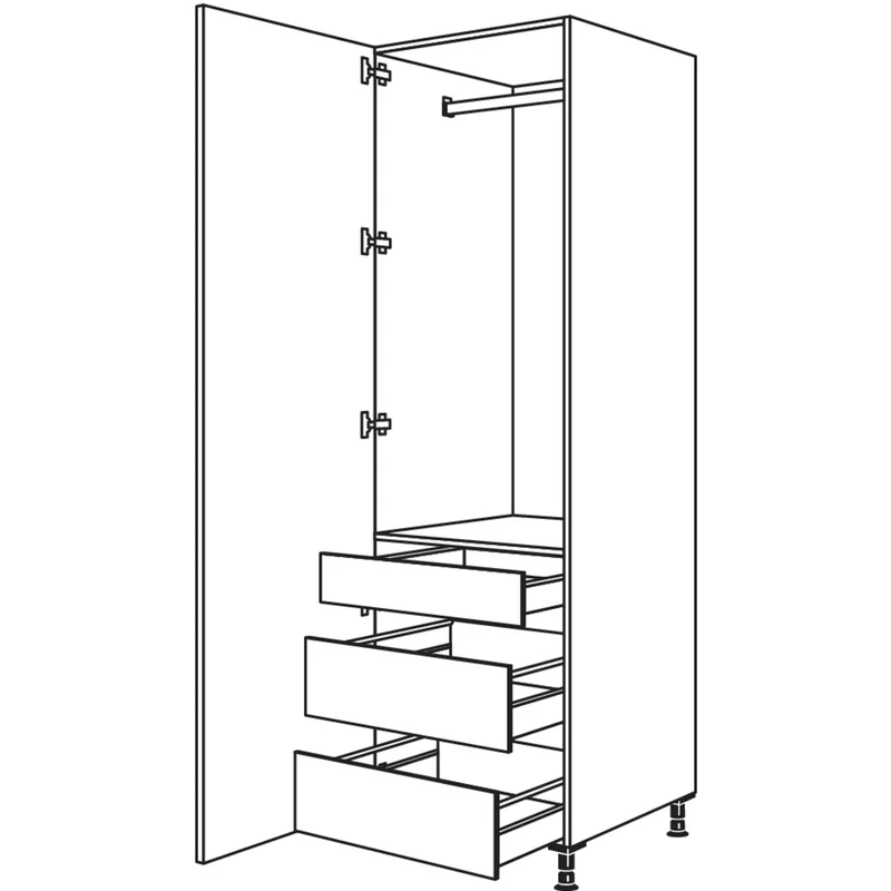 nobilia XL-Garderobenschrank HWGIAF60-3X 60 cm