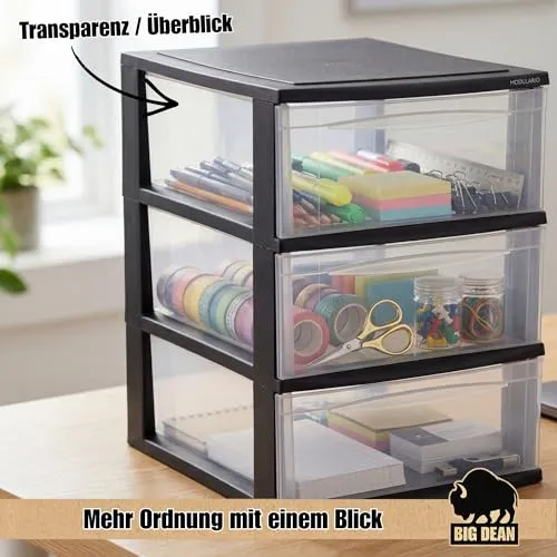 Große Schubladenbox A4 Schubladenschrank Schreibtisch Organizer Transparent