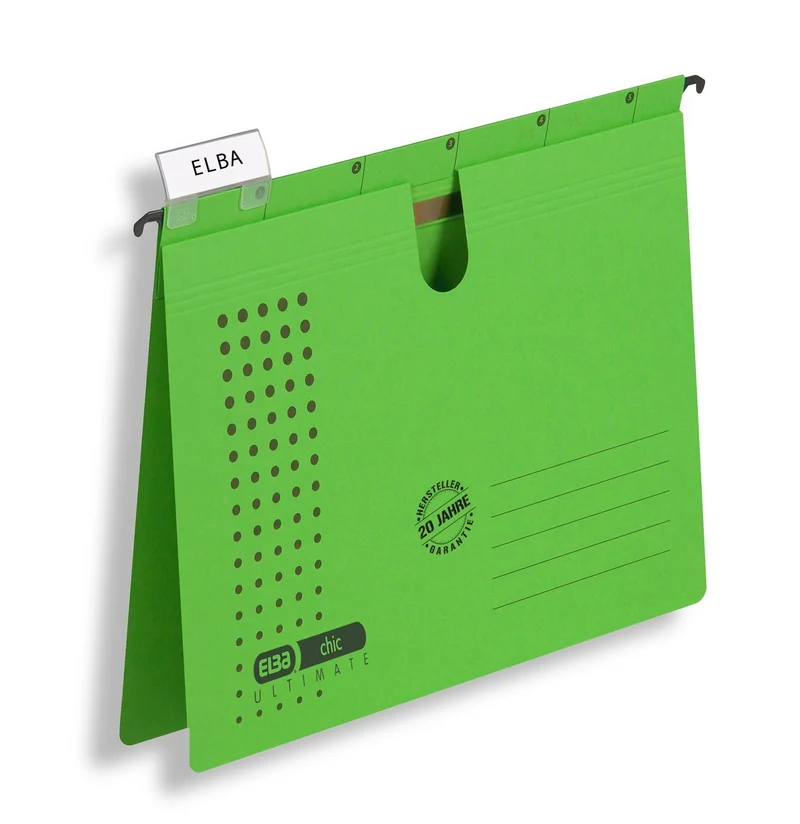 ELBA Hängehefter chic für A4, aus Karton, grün, 25er Pack
