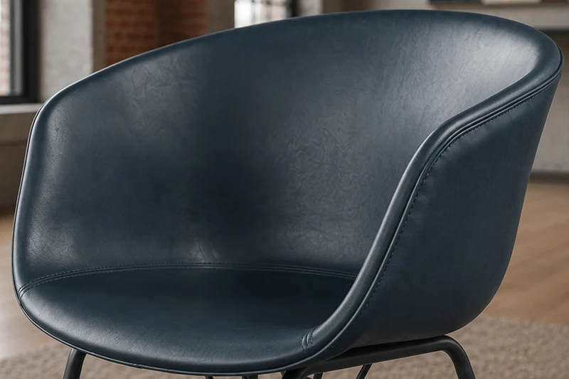 4x KAWOLA Stuhl DANI Esszimmerstuhl Vierfuß Kunstleder blau