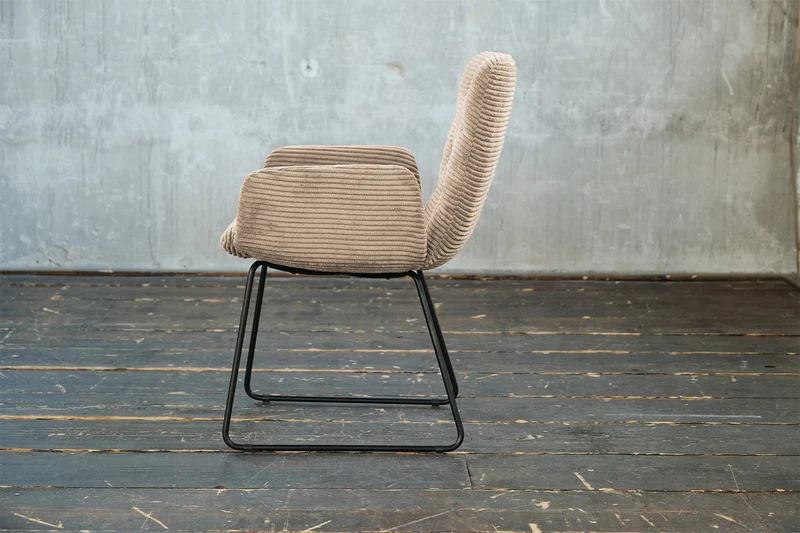 KAWOLA Stuhl NEW CHARME Esszimmersessel Cord taupe
