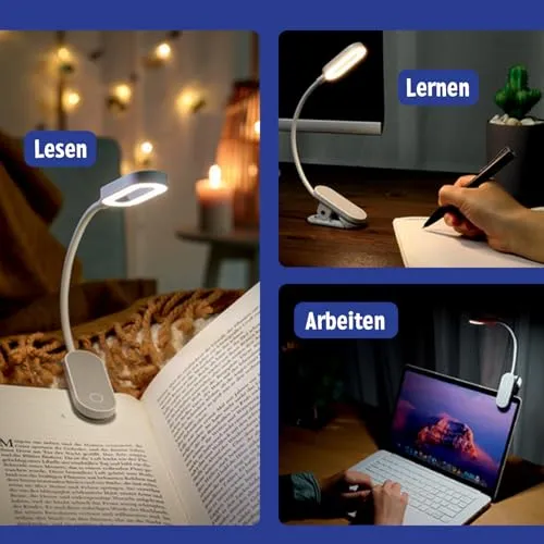 moses. libri_x Klemmleuchte Touch Electric Blue – dimmbares Leselicht
