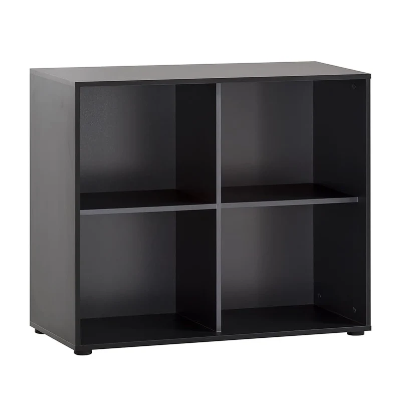 Lomadox Büroschrank Aktenschrank (3-teilig) in schwarz matt mit Eiche