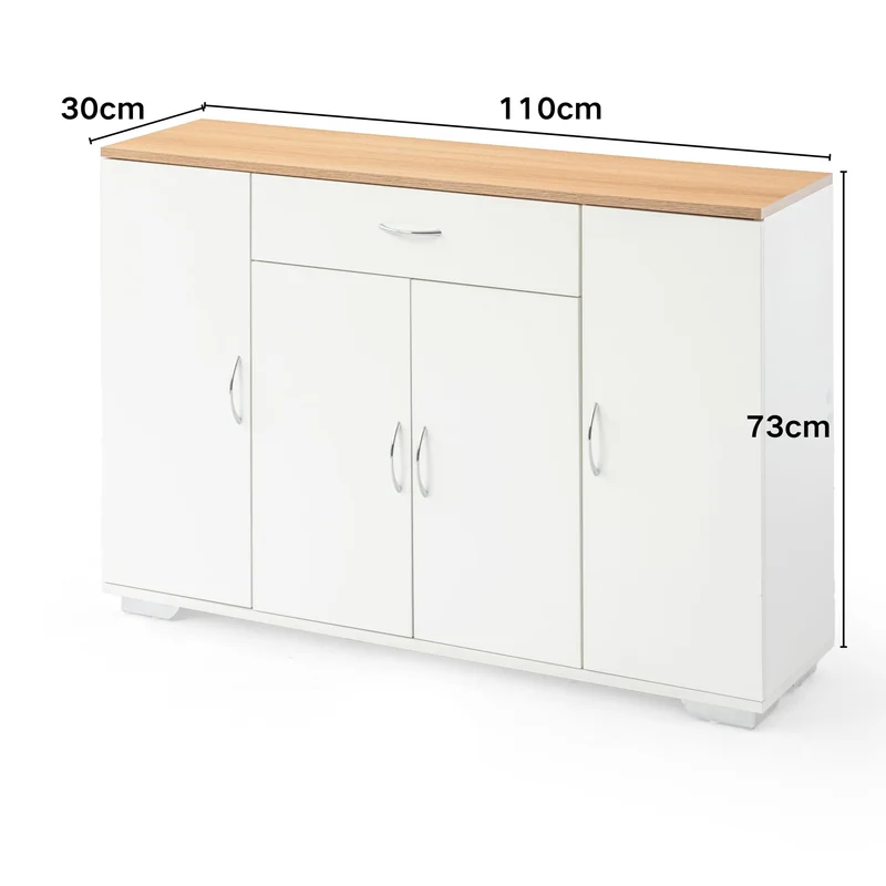 FurnitureR Weißer Aktenschrank, moderner Stil, MDF Material, kompakt und funktional, mit DREI Türen und Einer Schublade