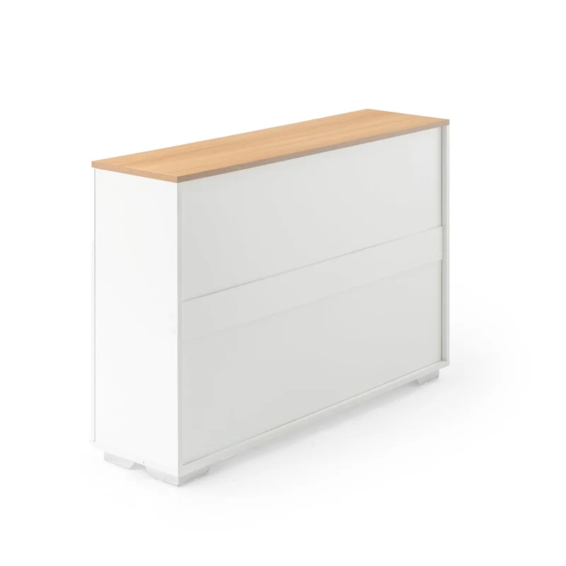 FurnitureR Weißer Aktenschrank, moderner Stil, MDF Material, kompakt und funktional, mit DREI Türen und Einer Schublade