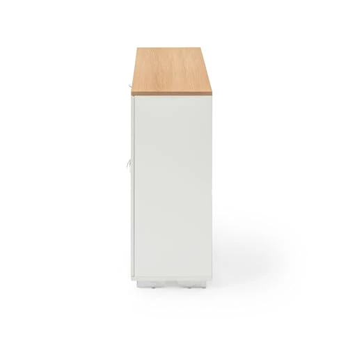 FurnitureR Weißer Aktenschrank, moderner Stil, MDF Material, kompakt und funktional, mit DREI Türen und Einer Schublade