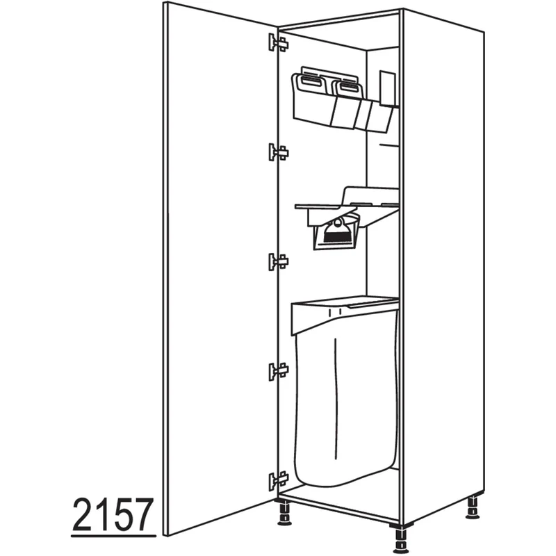 nobilia Hochschrank mit Ordnungssystem Laundry-Area HOSF60-3 60 cm