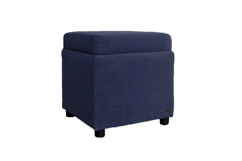 KAWOLA Hocker mit Stauraum IDA Stoff dunkelblau