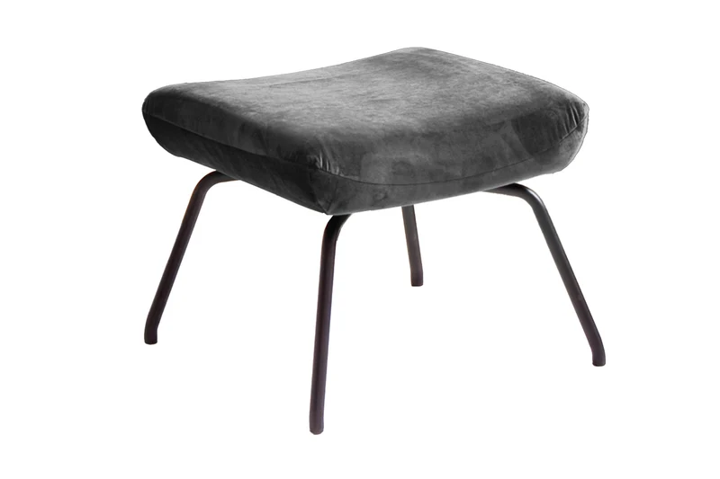 KAWOLA Hocker LOTTE Polsterhocker velvet stone