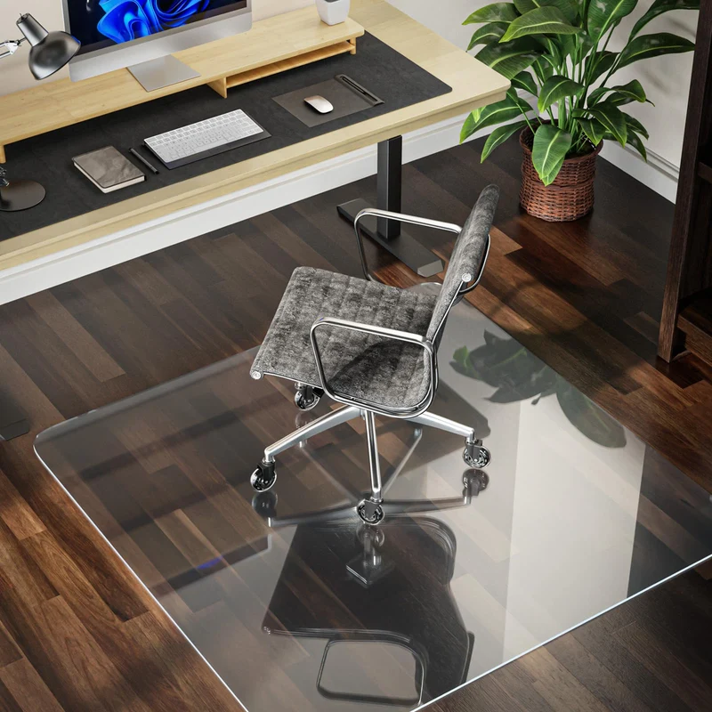 COSYLAND Bürostuhl Unterlage versch. Größen - Bodenschutzmatte für Schreibtischstuhl Antirutsch in milchweiß | Bodenschutzmatte Transparent (90x120cm)