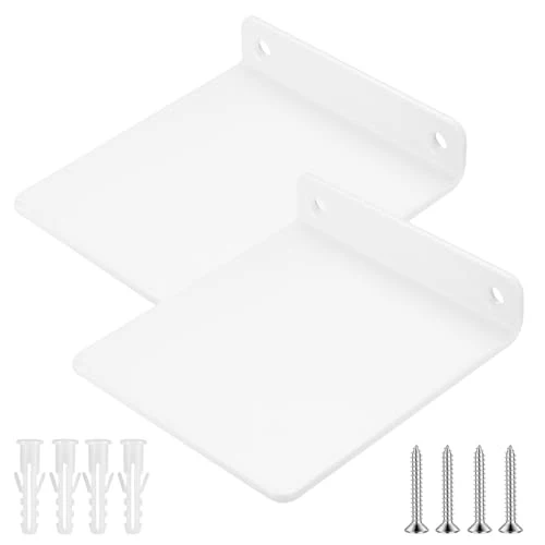 2 STK Kleine Wandregal Weiß, Mini Regal Wand, weiße Schweberegale für Wände, Regalbrett Weißes Regal kinderzimmer, Bücherregal Dekoration wandboard für Küche Badezimmer Wohnzimmer, 11x10x2,3 cm