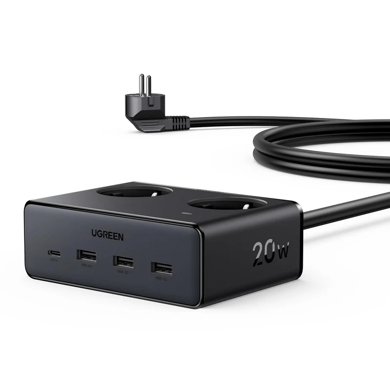 UGREEN Steckdosenleiste 6 in 1 mit USB C 20W Mehrfachsteckdose