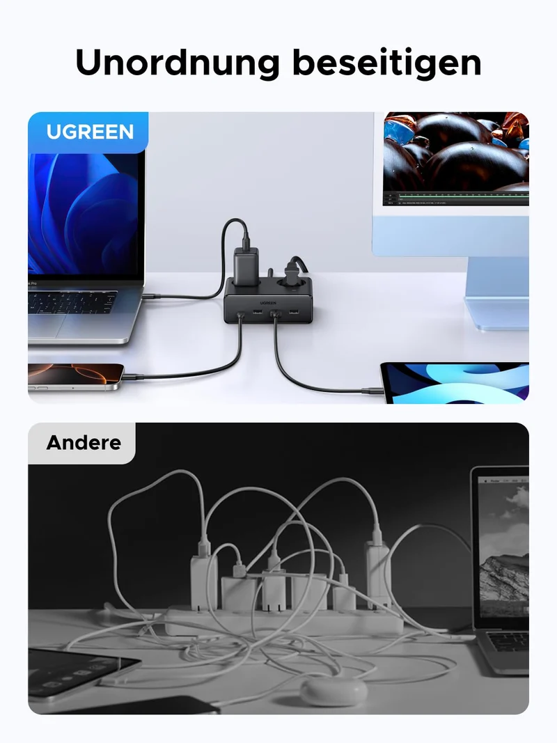UGREEN Steckdosenleiste 6 in 1 mit USB C 20W Mehrfachsteckdose