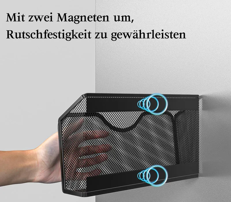 EKNITEY 3 Stück Magnetischer Aktenhalter Büro Organizer Zuhause Schwarz