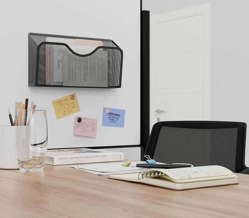 EKNITEY 3 Stück Magnetischer Aktenhalter Büro Organizer Zuhause Schwarz