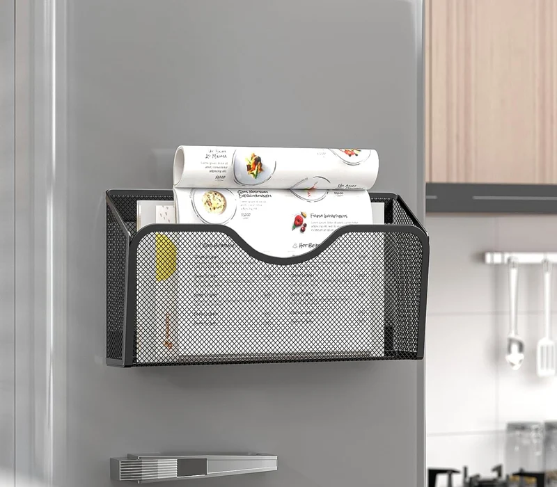 EKNITEY 3 Stück Magnetischer Aktenhalter Büro Organizer Zuhause Schwarz