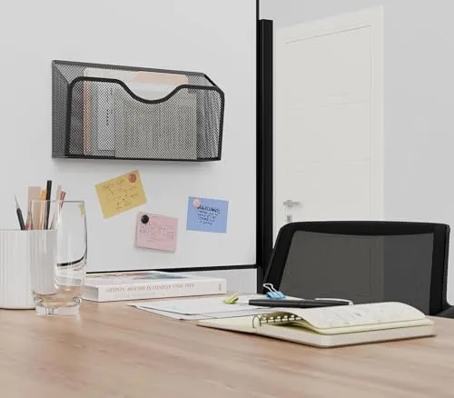 EKNITEY 3 Stück Magnetischer Aktenhalter Büro Organizer Zuhause Schwarz