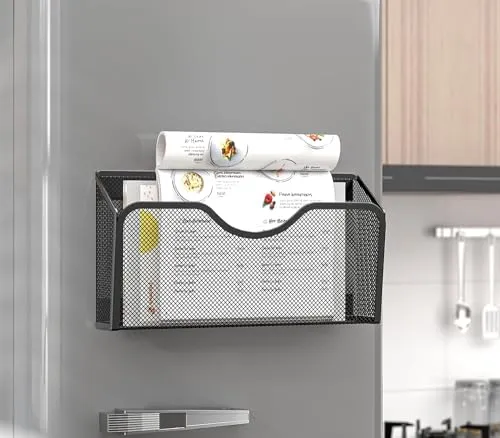 EKNITEY 3 Stück Magnetischer Aktenhalter Büro Organizer Zuhause Schwarz