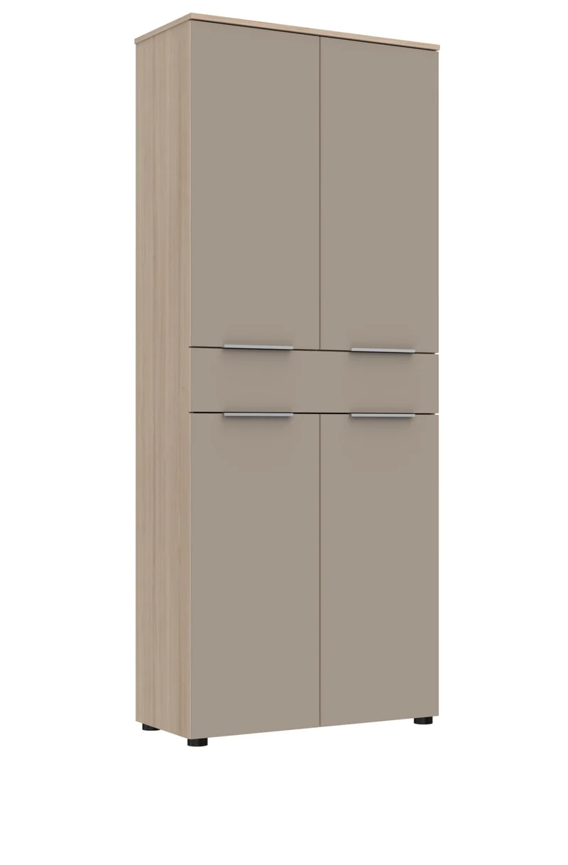 SANTORIN Aktenschrank Büroschrank Cashmere Riva Eiche 80 x 198 x 38 cm
