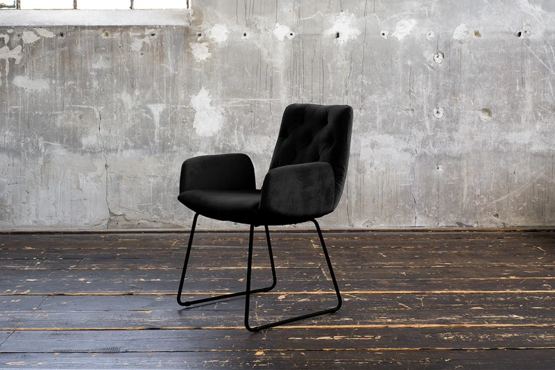 KAWOLA Esszimmerstuhl NEW CHARME Velvet schwarz
