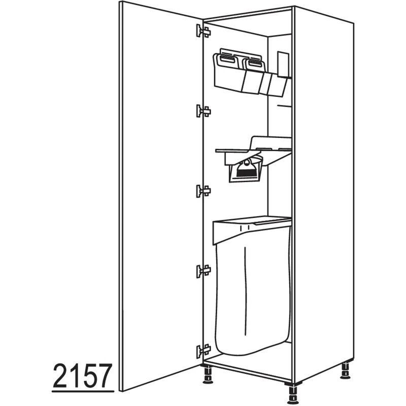 nobilia XL-Hochschrank mit Ordnungssystem Laundry-Area HOSF60-2X 60 cm