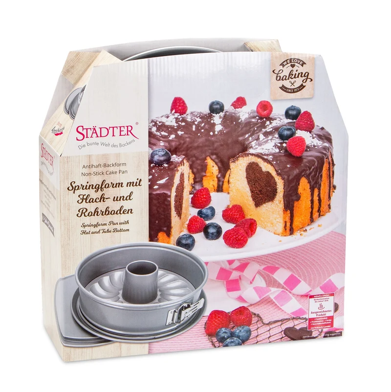 Städter 'we love baking Springform ø 26 cm / H 7 cm mit Flach- und Rohrboden'