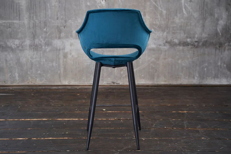 KAWOLA Barhocker ZAJA Barstuhl Sitzhöhe 76 cm Velvet petrol