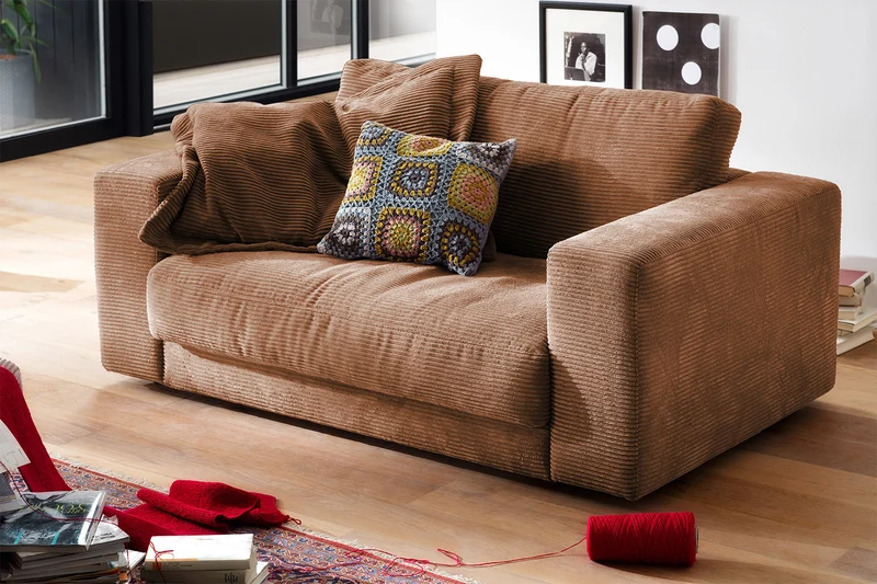 KAWOLA Doppelsessel MADELINE Loveseat Cord rost