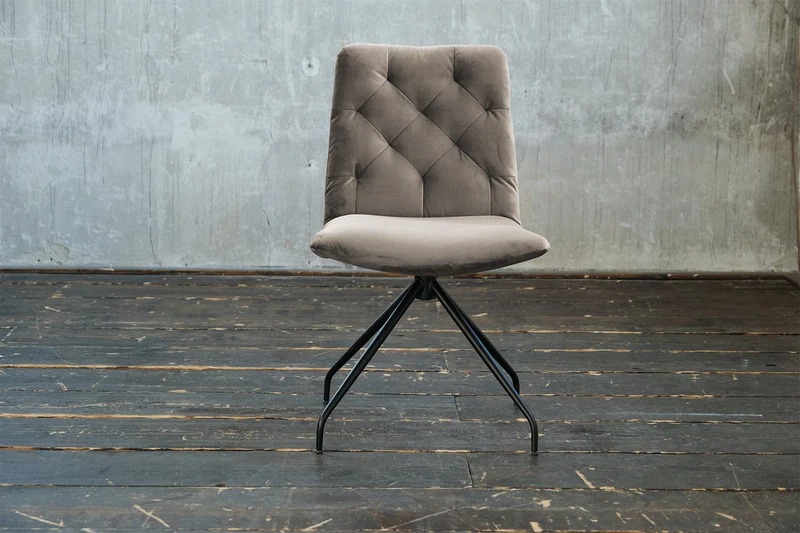 KAWOLA Stuhl NEW CHARME Drehstuhl Esszimmerstuhl Velvet sand
