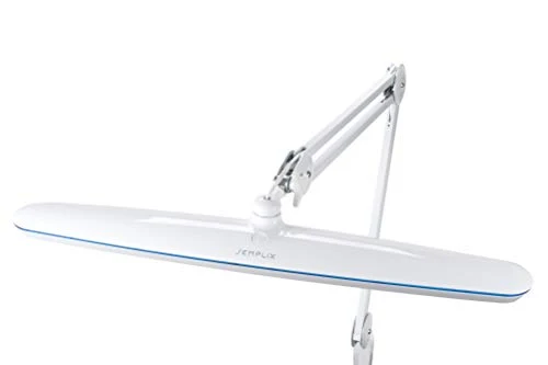 SEMPLIX LED Arbeits-Lampe Weiß: (117 PCS LED, 4fach dimmbar) Mit Tischstandfuß und -Klemme, höhenverstellbarem Lampenarm