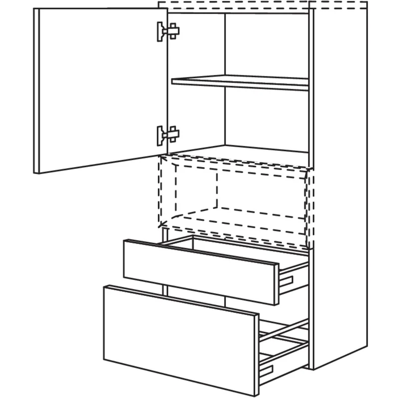 nobilia Highboard für Regaleinsatz Case HBBSAC45-130 45 cm