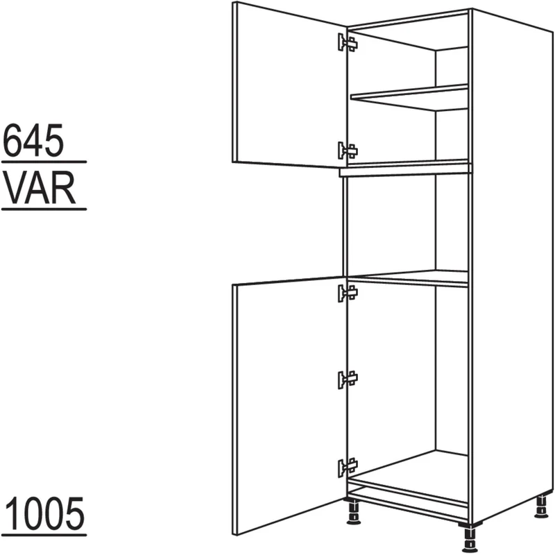nobilia XL-Geräte-Umbau Kühlautomat und Mikrowelle / Dampfgarer / Kompaktgerät G88MDK-2X 60 cm